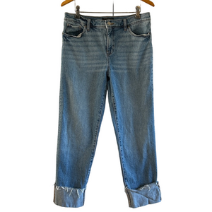 Banana Republic Medium/Light Blue Slouch Jeans Large Cuffed Size 28 or 6